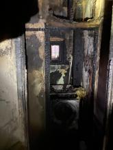 Inside of a bungalow after being destroyed by fire
