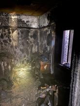 Inside of a bungalow after being destroyed by fire