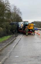 A lorry on the A120