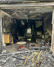 house damaged by fire in Buckhurst Hill
