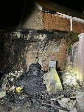 An outdoor area damaged by fire