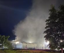 Lots of smoke coming from the scene of an industrial unit fire in Harlow
