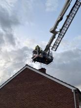 Aerial ladder platform in action