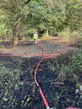 Hoses being laid