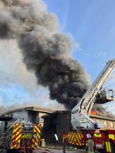 Smoke coming out of the building