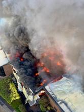 Aerial view of the fire