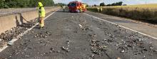 M11 lorry fire 14 July 2021 1