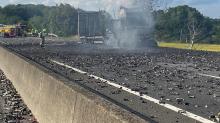 M11 lorry fire 14 July 2021 2
