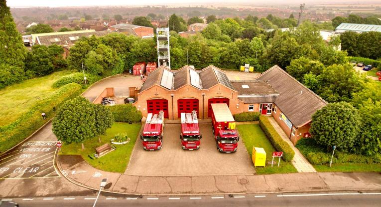 Aerial view of Maldon Fire Station