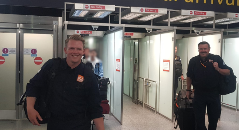 Tom (left) and Antony (right) at arrivals 