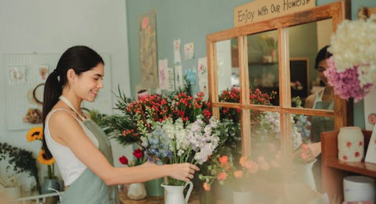 stock photo of small business flower shop