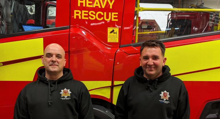 Firefighters Thomas Bunting and Steven Small Blue Watch Chelmsford