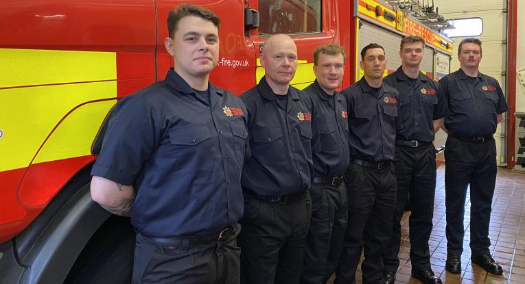 Our six new firefighters at Maldon Fire Station