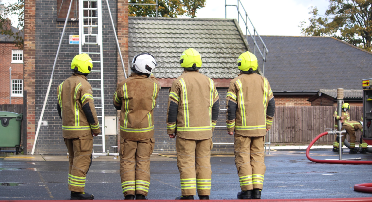 Firefighters training