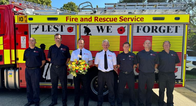 Essex County Fire and Rescue Service at VJ Day commemoration in Colchester